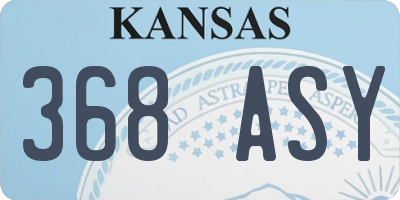 KS license plate 368ASY