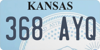 KS license plate 368AYQ