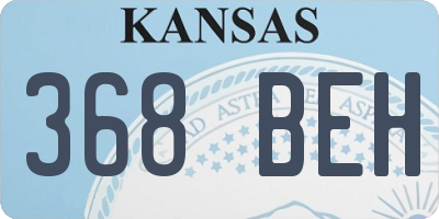 KS license plate 368BEH