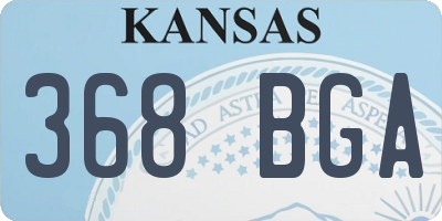 KS license plate 368BGA