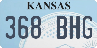 KS license plate 368BHG