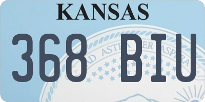 KS license plate 368BIU