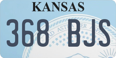 KS license plate 368BJS