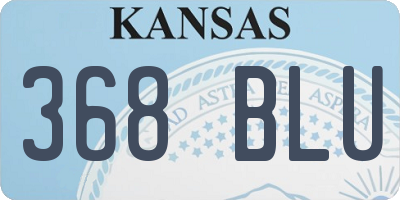 KS license plate 368BLU