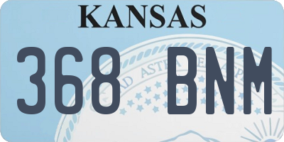 KS license plate 368BNM