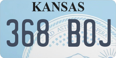 KS license plate 368BOJ