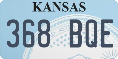 KS license plate 368BQE