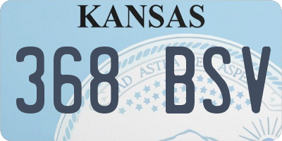KS license plate 368BSV