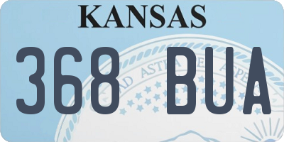 KS license plate 368BUA