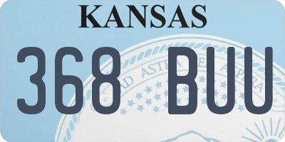 KS license plate 368BUU