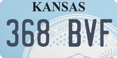 KS license plate 368BVF
