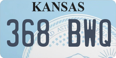 KS license plate 368BWQ