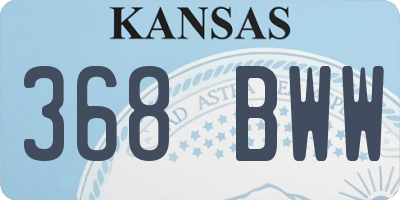 KS license plate 368BWW