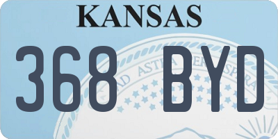 KS license plate 368BYD