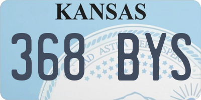 KS license plate 368BYS