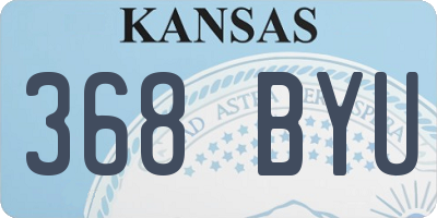 KS license plate 368BYU