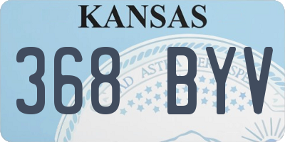 KS license plate 368BYV