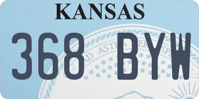KS license plate 368BYW