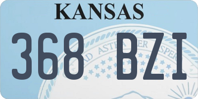 KS license plate 368BZI