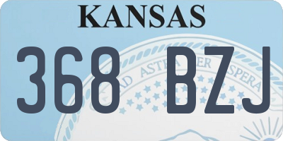 KS license plate 368BZJ