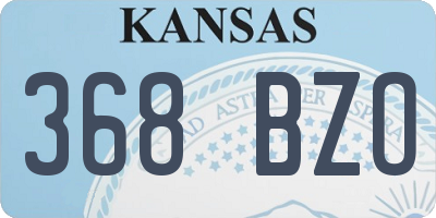 KS license plate 368BZO