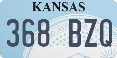 KS license plate 368BZQ