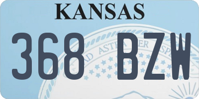 KS license plate 368BZW