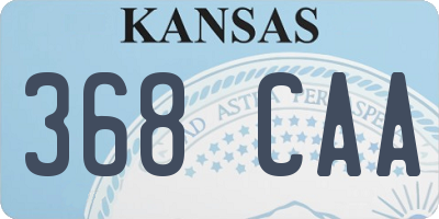 KS license plate 368CAA