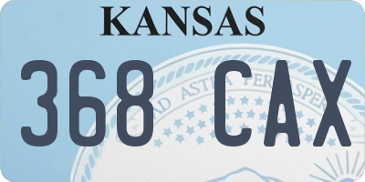KS license plate 368CAX