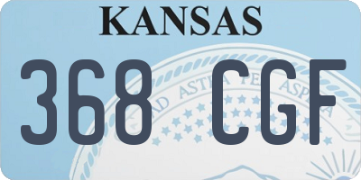 KS license plate 368CGF