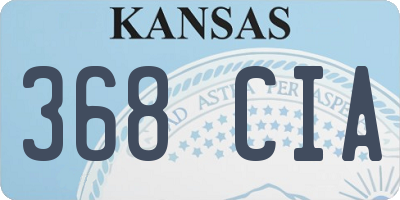 KS license plate 368CIA