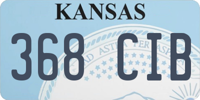 KS license plate 368CIB