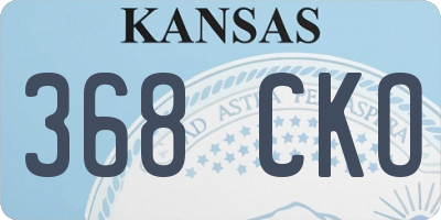KS license plate 368CKO