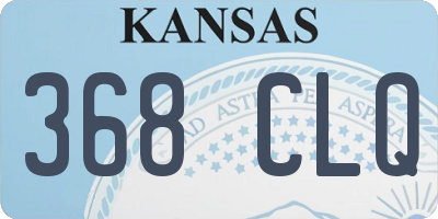 KS license plate 368CLQ