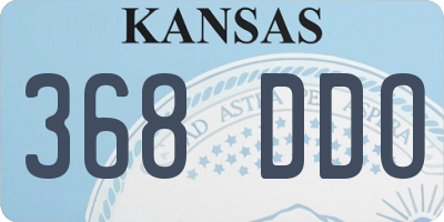 KS license plate 368DDO