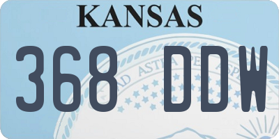 KS license plate 368DDW