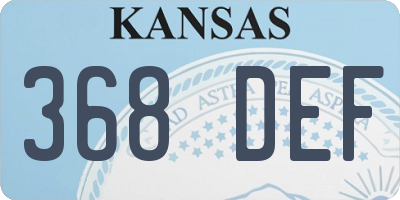 KS license plate 368DEF