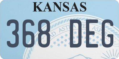 KS license plate 368DEG