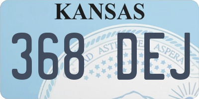KS license plate 368DEJ