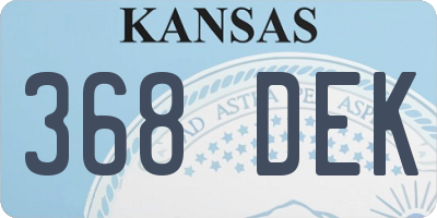 KS license plate 368DEK