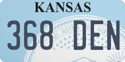 KS license plate 368DEN