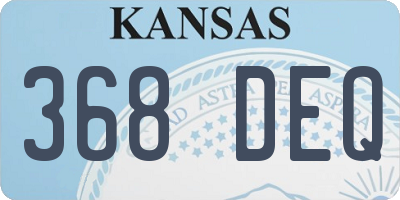 KS license plate 368DEQ