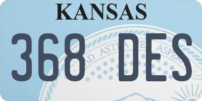 KS license plate 368DES