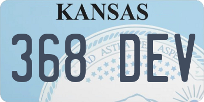 KS license plate 368DEV