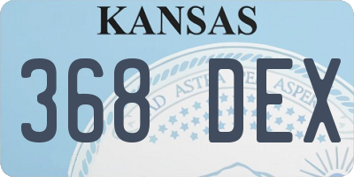 KS license plate 368DEX