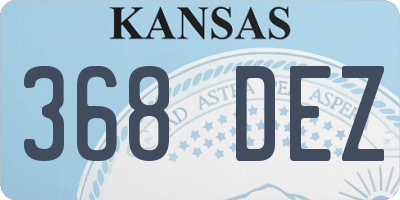 KS license plate 368DEZ