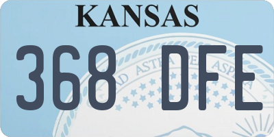 KS license plate 368DFE