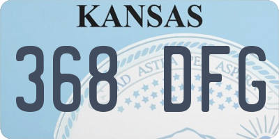 KS license plate 368DFG