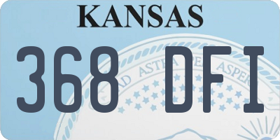 KS license plate 368DFI