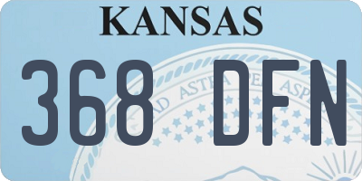 KS license plate 368DFN